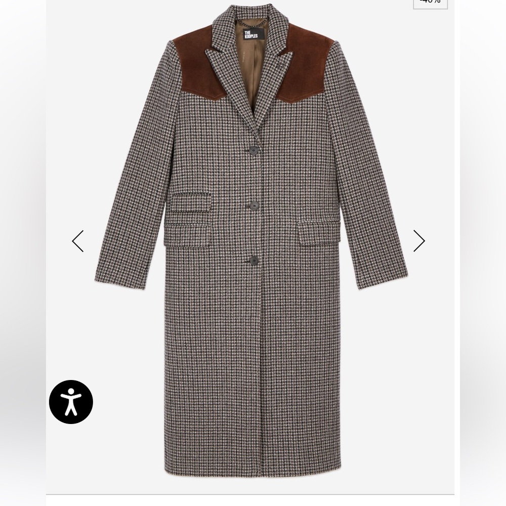 The Kooples Long Houndstooth Coat - Picture 6 of 10